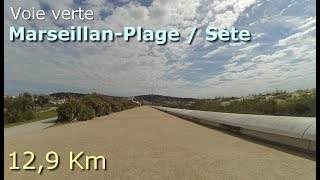 Voie verte du Lido  MarseillanPlage  Sète Vélo marche course à pied [upl. by Suellen312]