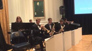 Jazz Combo welcomes Newt Gingrich at Nixon Library [upl. by Eelyek]