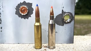 243 vs 65 Creedmoor Not So Close On Mild Steel [upl. by Banna430]