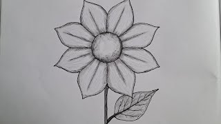 how to flower draw flower drawing hand draw boy ajirul easy flower drawing [upl. by Ynar]