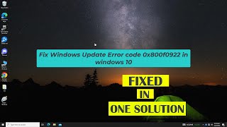 Fixed Windows Update Error Code  0x800f0922 in windows 10  easy fix  2023 [upl. by Llennhoj10]