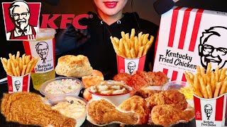 ASMR MUKBANG 🍗KFC Chicken 🍟Fries 🌽Corn Coleslaw and 🤤MAC amp CHEESE  Deliciously Crunchy [upl. by Yarak]