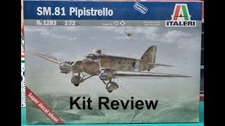 172 Italeri SM81 Pipistrello Kit Review [upl. by Yrojram259]