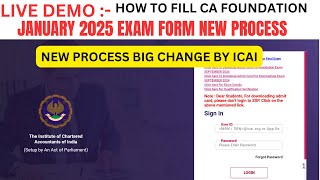 How to Fill CA Foundation January 2025 Exam Form  Full Process  CA Foundation Exam Form Process [upl. by Jo-Ann]