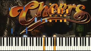 Cheers Theme Song  Piano Tutorial Wide Screen [upl. by Enyawud]