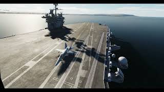 DCS  Trapping 3rd Wire Practice In Visual Short Approach Landing  John C Stennis  FA18C [upl. by Anod]