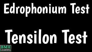 Edrophonium test  Tensilon Test For Myasthenia Gravis  Myasthenic Crisis  Cholinergic Crisis [upl. by Ajak]