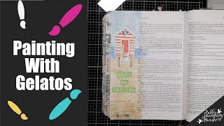 Painting with Gelatos in Your Bible  Bible Journaling Matthew 72627 with Sara [upl. by Salisbury]