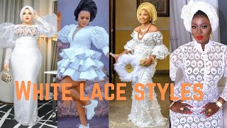 white Lace Asoebi styles  Lace styles African fashion Lace styles  latest Lace styles [upl. by Ringsmuth974]