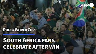 South Africans go wild as Springboks win Rugby World Cup  AFP [upl. by Aivekal]