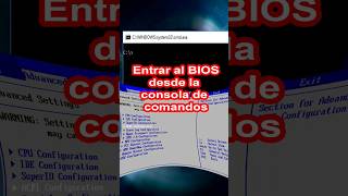 Entrar al BIOS desde cmd shorts [upl. by Atelokin]