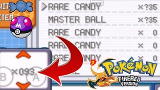 How To Get Unlimited Master Balls amp Rare Candy In Pokemon Fire Red Cheat Codes [upl. by Yssor]