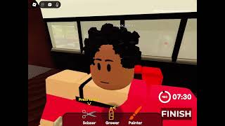 Cutting people’s hair part 1 roblox game is barber bus [upl. by Ynamreg]