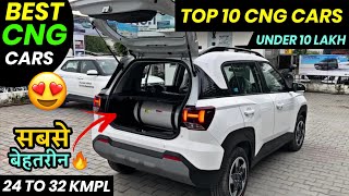 Top 10 Best CNG Cars Under 10 Lakh In India 2024  Best CNG Cars In India 2024 Tata Maruti Hyundai [upl. by Zorah525]