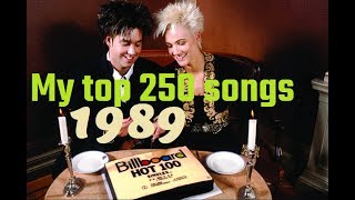 My top 250 of 1989 songs [upl. by Eerahc]