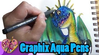 Drawing a Dragon with Aqua Pen Graphix pens [upl. by Atram]