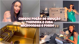 CHEGOU OS ELETRODOMÉSTICOS  APAIXONADA NA TORNEIRA E NA CUBA DOURADA  AOS POUCOS TUDO SE ORGANIZA [upl. by Jedediah]