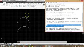 Bagaimana cara membuat Arc busur lingkaran di Autocad Tutorial Dasar AutoCAD [upl. by Ynaffet195]