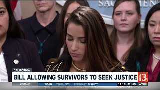 Aly Raisman joins USC sexual assault survivors [upl. by Annayoj104]