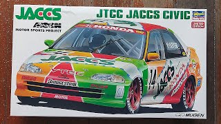 Hasegawa 124 Honda Civic Ferio JTCC JACCS  Plastic Model Kit Unboxing [upl. by Savil]