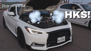 Infiniti Q60 GETS BLOW OFF VALVES Hks Bov [upl. by Elfrieda375]