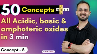 50 Concepts for JEENEET  Concept 8  All Acidic basic amp amphoteric oxides in 3 min  Paaras Sir [upl. by Cressi]