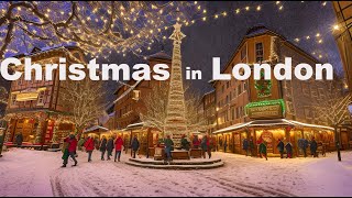 London Christmas Walk  Snowy Covent Garden Christmas Lights and Markets 4K 2023 [upl. by Dorren182]