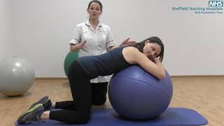 Mat and gym ball exercises with pregnancy related Pelvic Girdle Pain [upl. by Elttil955]