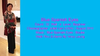 Blue Spanish Eyes Line Dance  Walk Thru amp Demo [upl. by Jolene20]