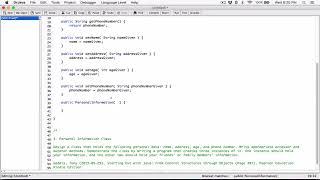 63 Part 1 Personal Information Class  Java [upl. by Hgielar]