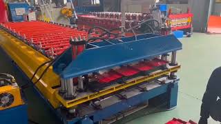 Double Layer Roof Sheet Roll Forming Iron Metal Sheet Tiles Making Machine [upl. by Noired]