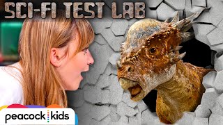 Robotic Dinosaur Stiggy CRUSHES Cement Wall  SCIFI TEST LAB presented by Jurassic World [upl. by Howes]