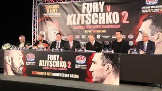 EPIC  TYSON FURY v WLADIMIR KLITSCHKO 2  FULL amp UNCUT MANCHESTER PRESS CONFERENCE  THE REMATCH [upl. by Inman954]