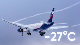 27°C WINTER LANDINGS at Moscow Sheremetyevo Airport SVOUUEE  Plane Spotting 2024 [upl. by Verne]