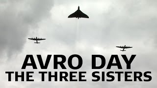 Vulcan and 2 Lancasters in Formation Avro3Sisters [upl. by Litha642]