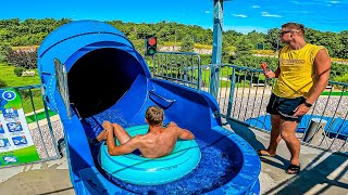 Barrel Sphere WaterSlide at Aquacolors Aquapark [upl. by Ilellan]