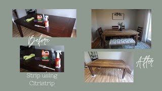 Strip Furniture with CITRISTRIPRemove wood stainFurniture Makeover [upl. by Olaznog]