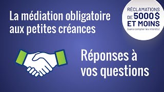 Médiation obligatoire aux petites créances  Questions et réponses [upl. by Domash]