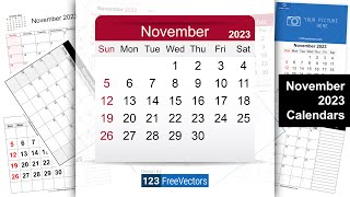 November 2023 Calendar  123FreeVectors [upl. by Vtarj282]