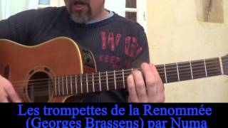 Les trompettes de la Renommée Georges Brassens reprise à la guitare Cover 1962 [upl. by Etoile]