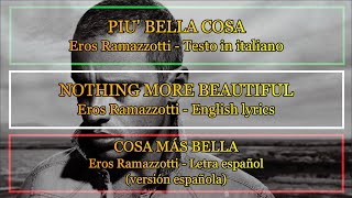 PIÙ BELLA COSA  Eros Ramazzotti 1996 Letra Español English lyrics testo italiano [upl. by Jamnes]