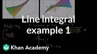 Line integral example 1  Line integrals and Greens theorem  Multivariable Calculus  Khan Academy [upl. by Curcio]