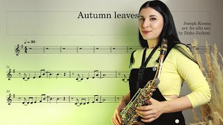 Autumn Leaves  sheet music for alto saxophone [upl. by Burny69]