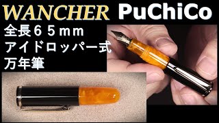 WANCHER万年筆 PuChiCo オレンジ軸 F字：アイドロッパー式構造紹介～試し書き [upl. by Enohpets535]