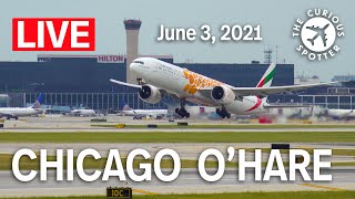 🔴 LIVE plane spotting at CHICAGO OHare ATC included June 3rd 2021 [upl. by Enihpad]