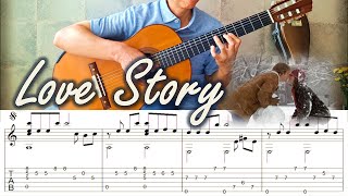 Love Story Where Do I Begin  Fingerstyle Guitar  TAB [upl. by Zwick860]