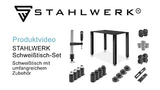 STAHLWERK Schweißtisch Set mit Magnetanschlägen Schraubzwinge Anschlag Spann amp Zentrierbolzen [upl. by Adarbil361]