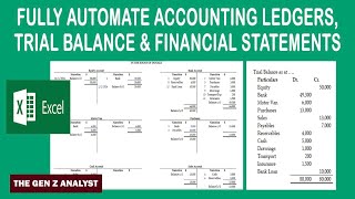 How to Automate Ledgers Trial Balance amp Financial Statements in Excel Accounting Basics [upl. by Hardi]