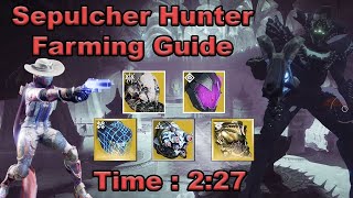 Destiny 2  Sepulcher Hunter Legend Lost Sector Farming Guide  Solo Flawless [upl. by Nolyarg]