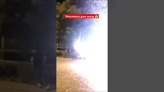 Firecrackers gone wrong firecrackers funnyvideo fireworks diwali trendingshorts [upl. by Ecilayram435]